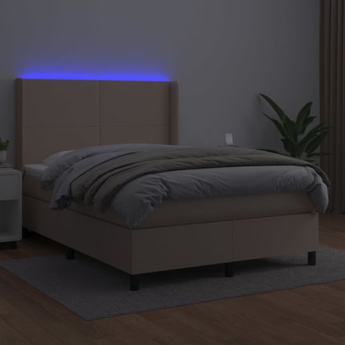 Боксспринг легло с матрак LED капучино 140x200 см