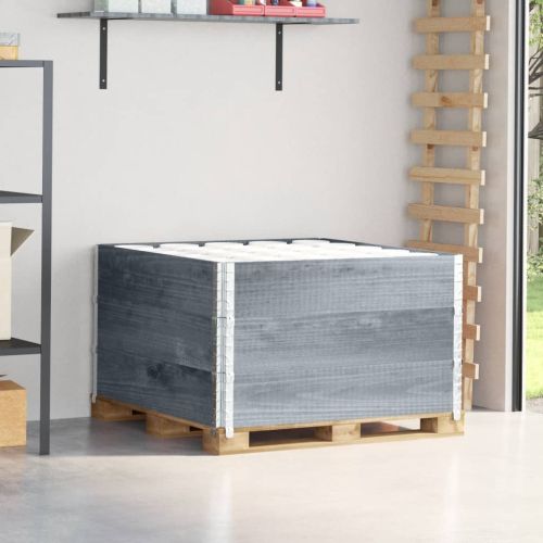 Палетни страници, сив, 3 бр, 100x100 см, борова дървесина масив