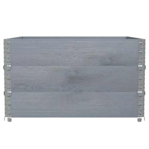 Градинска кашпа, сив, 100x100 см, борова дървесина масив