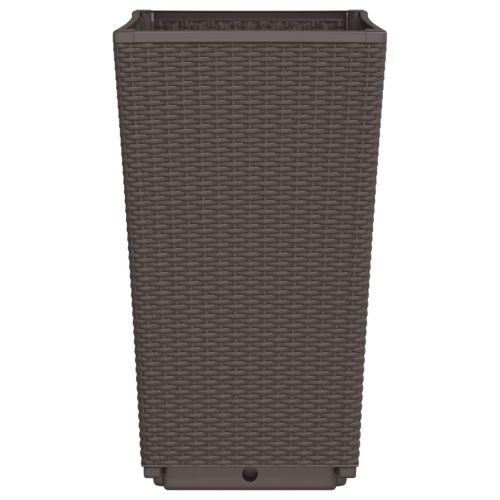 Градински кашпи, 2 бр, кафяви, 32,5x32,5x57 см, PP