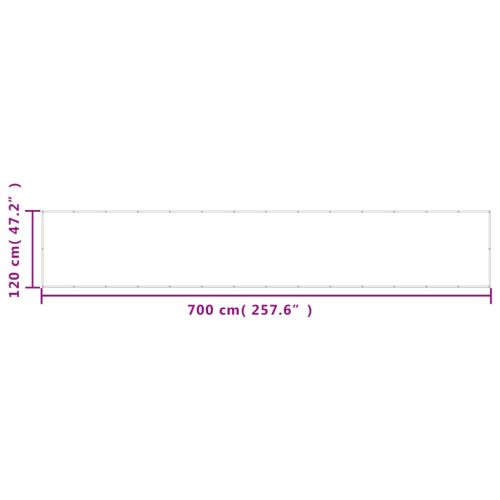 Балконски параван пясъчен 120x700 см 100% полиестер оксфорд
