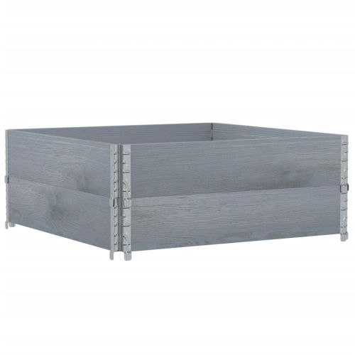 Палетни страници, сив, 2 бр, 100x100 см, борова дървесина масив