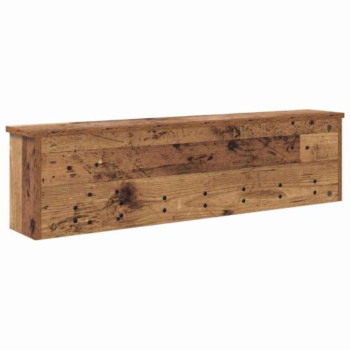 Стенен закачалка за палта с рафт Старо дърво 100 x 16 x 26 см