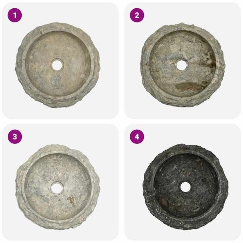 Сива мивка, Ø40x12 см, мрамор