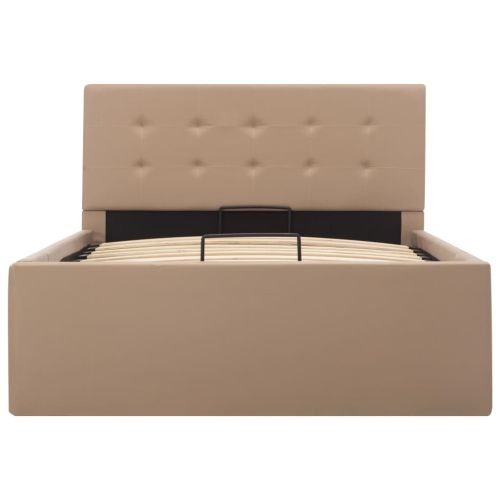 Легло с повдигащ механизъм капучино изкуствена кожа 90x200 cм