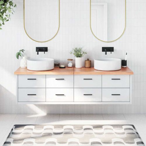 Плот за баня светлокафяв 180x40x(2-4) см обработено дърво масив