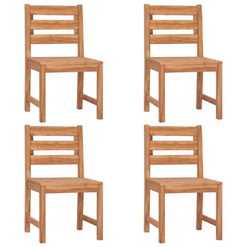 Градински трапезен комплект, 5 части, тиково дърво масив