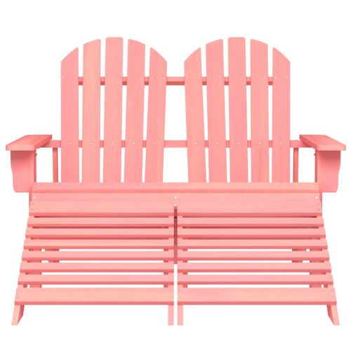 2-местен градински стол/табуретка "Адирондак", чам, розов