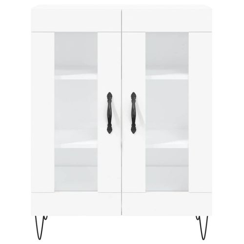 Висок шкаф, бял, 69,5x34x180 см, инженерно дърво