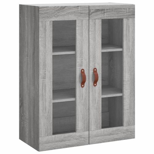 Висок шкаф, сив сонома, 69,5x34x180 см, инженерно дърво