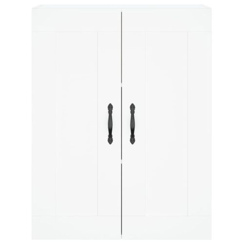 Висок шкаф, бял, 69,5x34x180 см, инженерно дърво