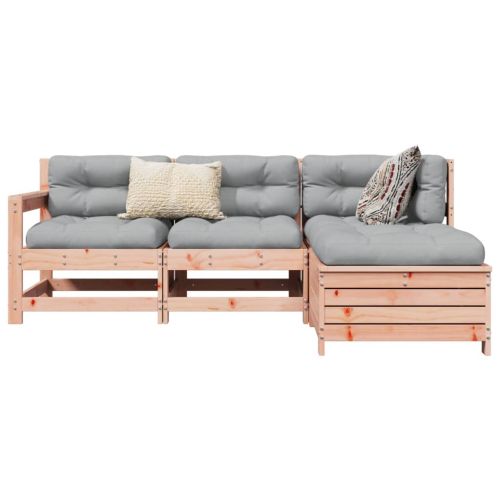 Градински комплект диван от 4 части, дугласка ела масив