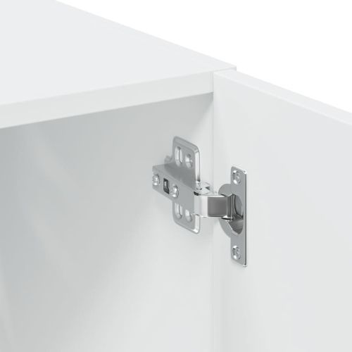 Шкаф за съхранение, бял, 80x42,5x225 см, инженерно дърво