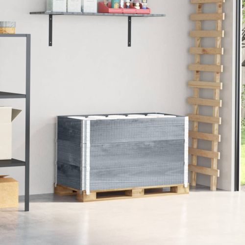 Палетни страници, сив, 3 бр, 100x50 см, борова дървесина масив