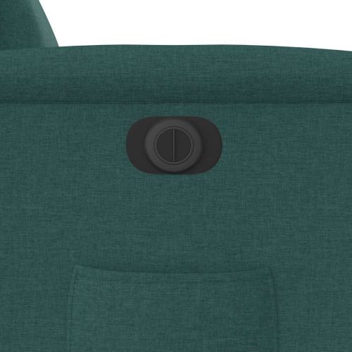 Електрически реклайнер стол, тъмнозелен, текстил