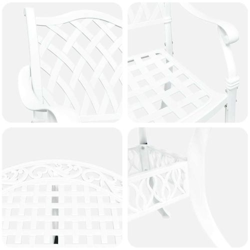 Комплект за хранене в градината 7 pcs Бяло Алуминий