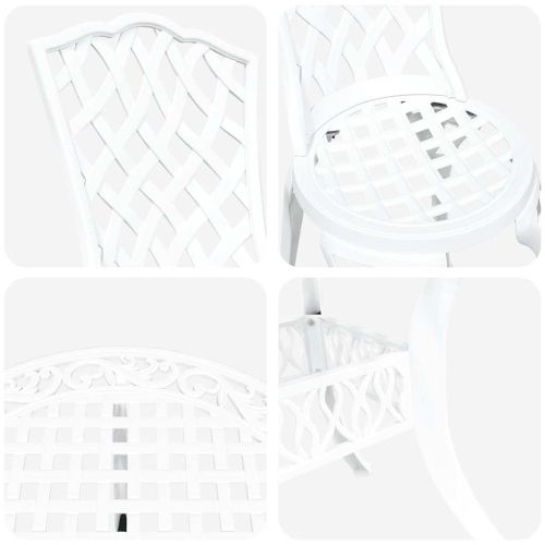 Комплект за хранене в градината 5 pcs Бяло Алуминий