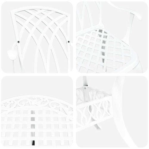 Комплект за хранене в градината 5 pcs Бяло Алуминий