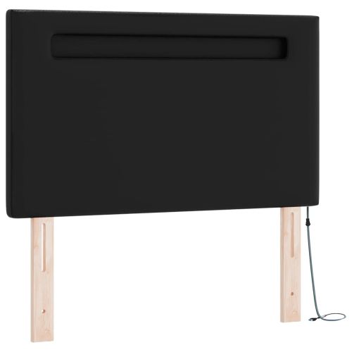 Легло с пружинирана основа Черно 90 x 200 cm Изкуствена