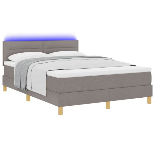LED кутия за пружини с легло Таупе 140 x 200 cm текстил