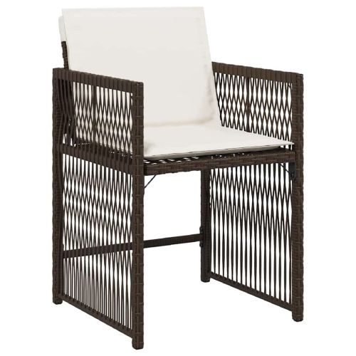 Комплект за хранене в градината 5 pcs Кафяво полиратан