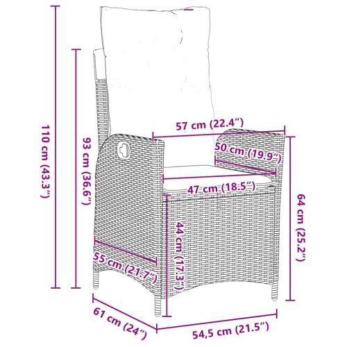 Комплект за хранене в градината 5 pcs Кафяво полиратан