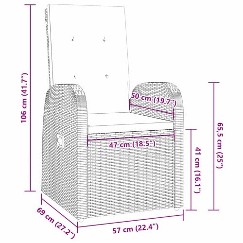 Комплект за хранене в градината 3 pcs Сив полиратан