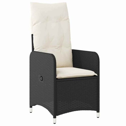 Комплект за хранене в градината 3 pcs Черно полиратан