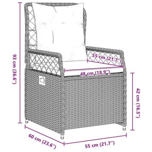 Комплект за хранене в градината 5 pcs Светлосиво полиратан