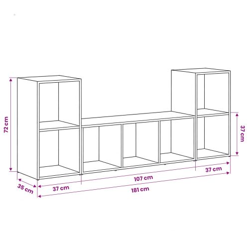 Комплект ТВ шкаф 3 pcs Кафяво Инженерно дърво