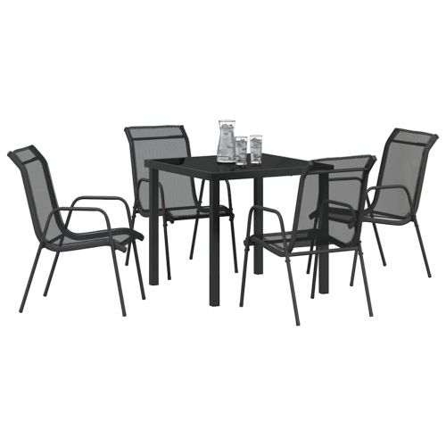 Комплект за хранене в градината 5 pcs Черно