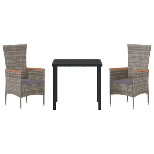 Комплект за хранене в градината с възглавница 3 pcs Сив