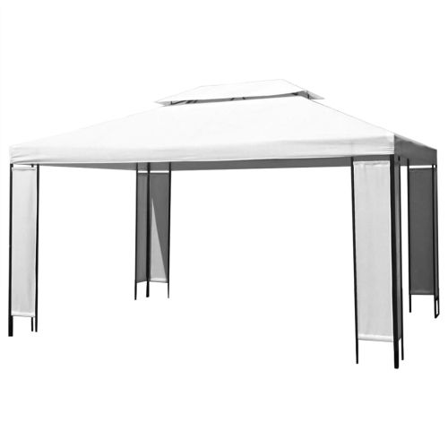 Шатра с LED светещи стрингове, бяла, 3х4 м