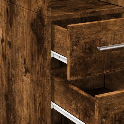 Тесен шкаф, опушен дъб, 40x42,5x225 см, инженерно дърво