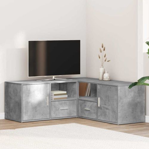 Ъглов шкаф, бетонно сив, 200x40x45 см, инженерно дърво