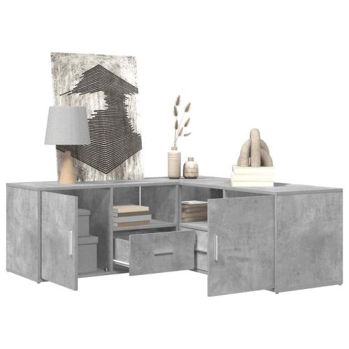 Ъглов шкаф, бетонно сив, 200x40x45 см, инженерно дърво