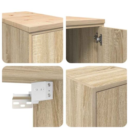 гаражни шкафове, 2 бр, сонома дъб, инженерно дърво