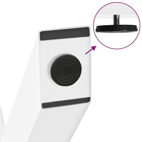 Крака за трапезна маса, X-образни, 2 бр., бели, 90 x (72-73) см, стомана