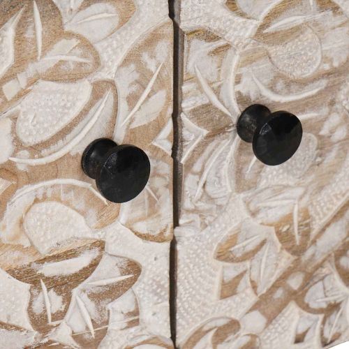 Масичка за кафе Бяло 80 x 50 x 40 cm Солидно мангово дърво