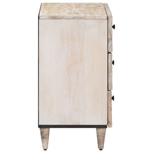 Леглов шкаф Бяло 50 x 33 x 60 см Солидно мангово дърво