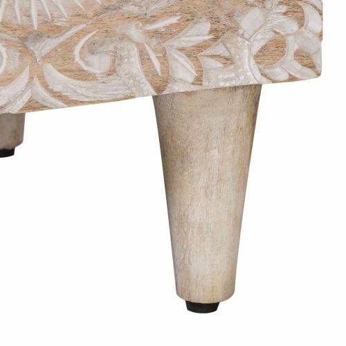 Леглов шкаф Бяло 50 x 33 x 60 см Солидно мангово дърво