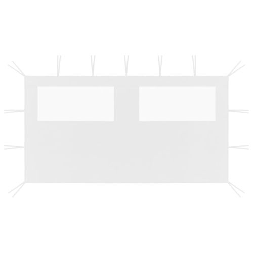 Странична стена за шатра с прозорци, 4x2 м, бяла