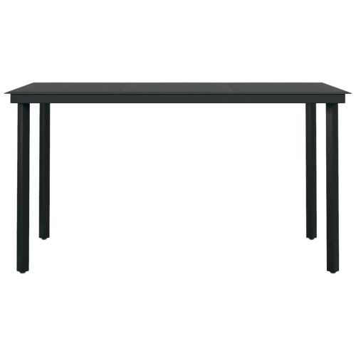 Градински трапезен комплект от 5 части полиратан и стъкло