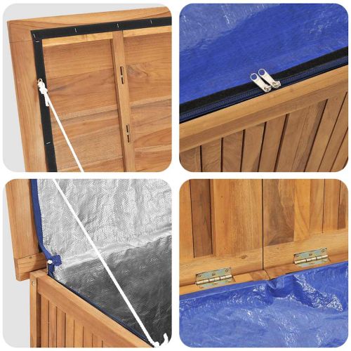 Градински сандък за съхранение, 90x50x58 см, тик масив