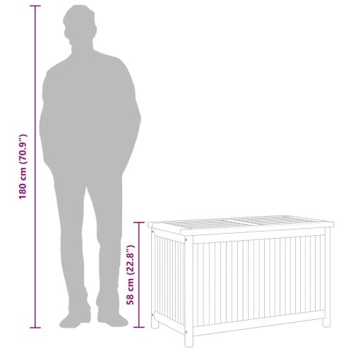Градински сандък за съхранение, 90x50x58 см, тик масив
