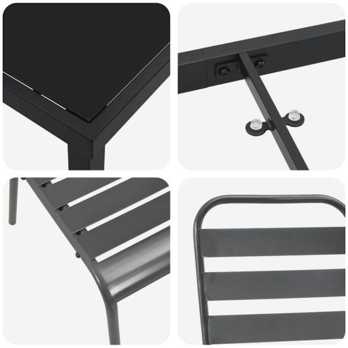 Комплект за хранене в градината 5 pcs Антрацит