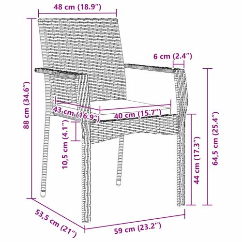 Комплект за хранене в градината 5 pcs Черно полиратан