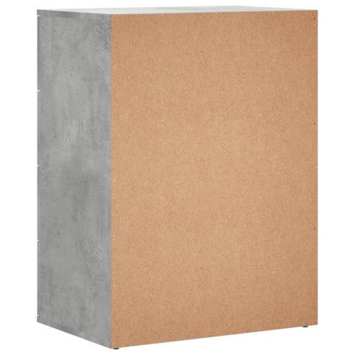 Сайдборд, бетонно сив, 60x39x80 см, инженерно дърво