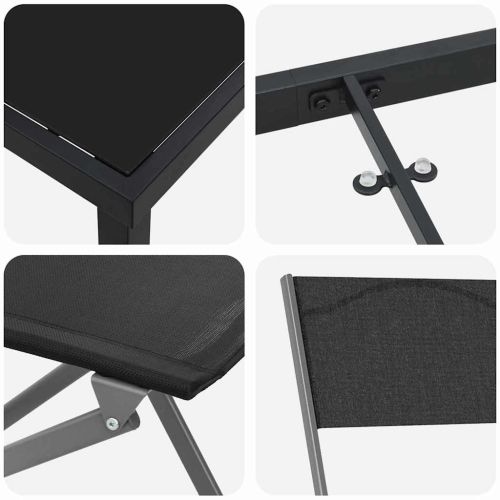 Комплект за хранене в градината 3 pcs Черно