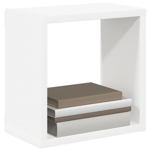 Стенни кубични рафтове, 4 бр, бели, 26x15x26 см